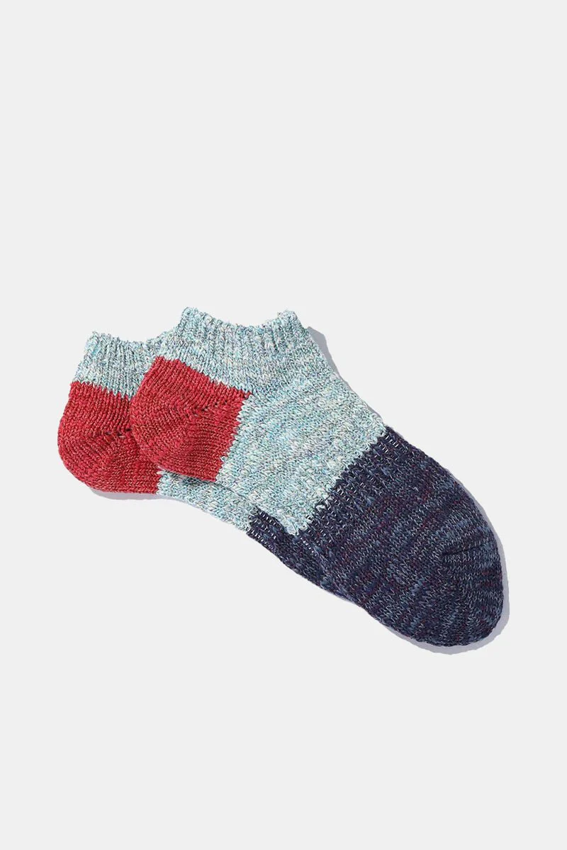 Anonymous Ism 3 Colour Slub Ankle Sock (Red/Green/Purple) - Image 3