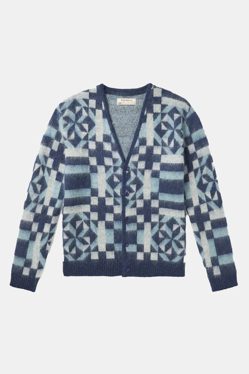 Anonymous Ism American Knit Quilt Cardigan (Shades Blue) - Image 2