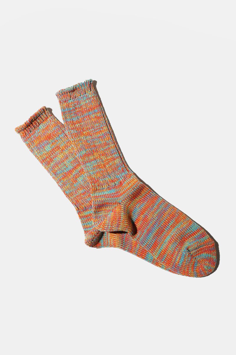 Anonymous Ism 5 Colour Mix Ribbed Crew Socks (Orange)