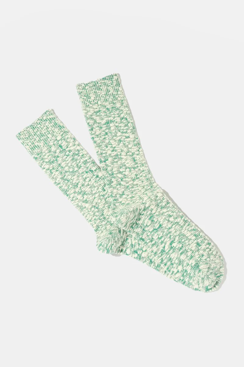 Anonymous Ism Light Comfy Slub Crew Socks (Green Melange)