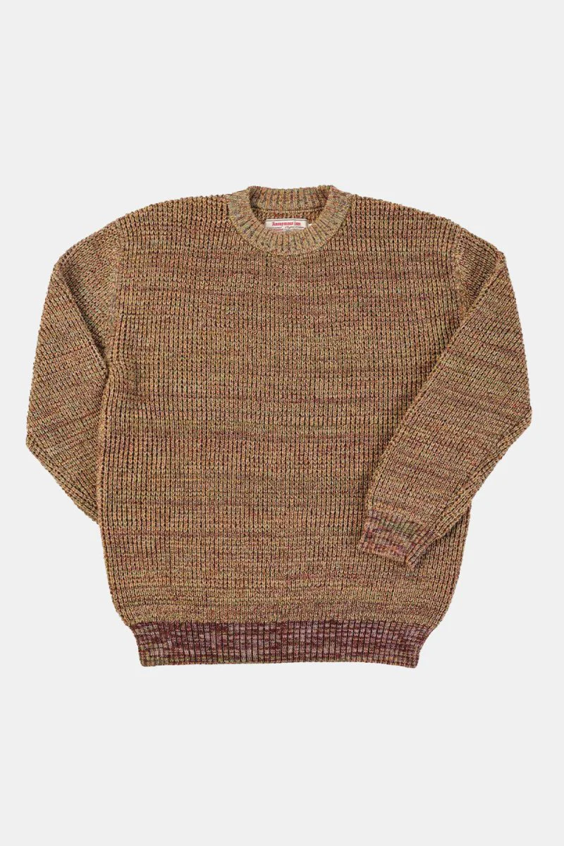 Anonymous Ism Mix Crew Neck Knit (Green/Brown) - Image 2