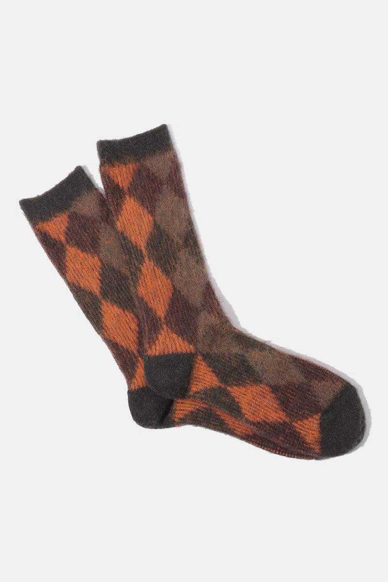Anonymous Ism Napping Diamond JQ Crew Socks (Brown Moss)