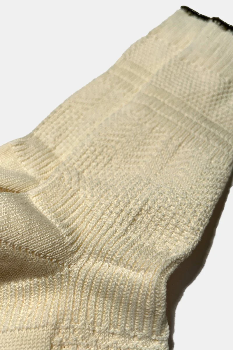 Anonymous Ism Woven Crew Sock (Ecru/Green) - Image 2