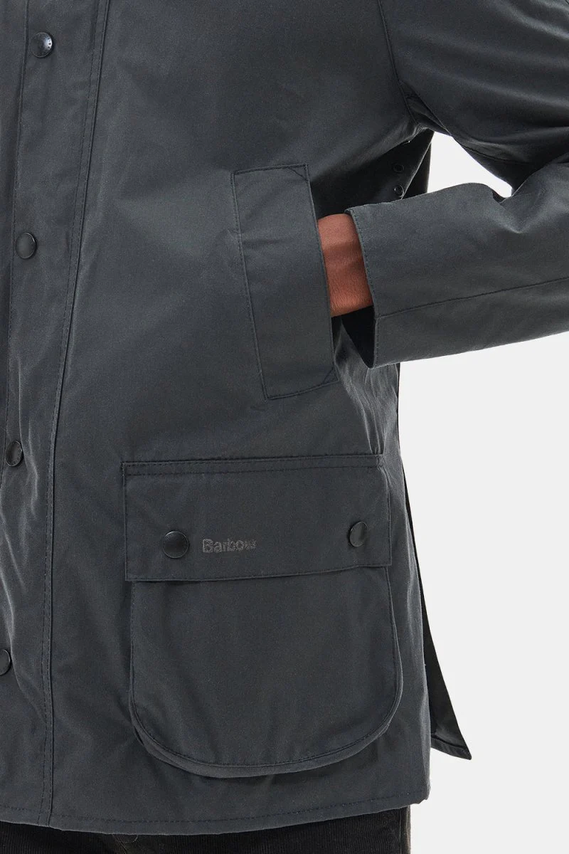 Barbour Ashby Waxed Jacket (Grey/Classic) - Image 4