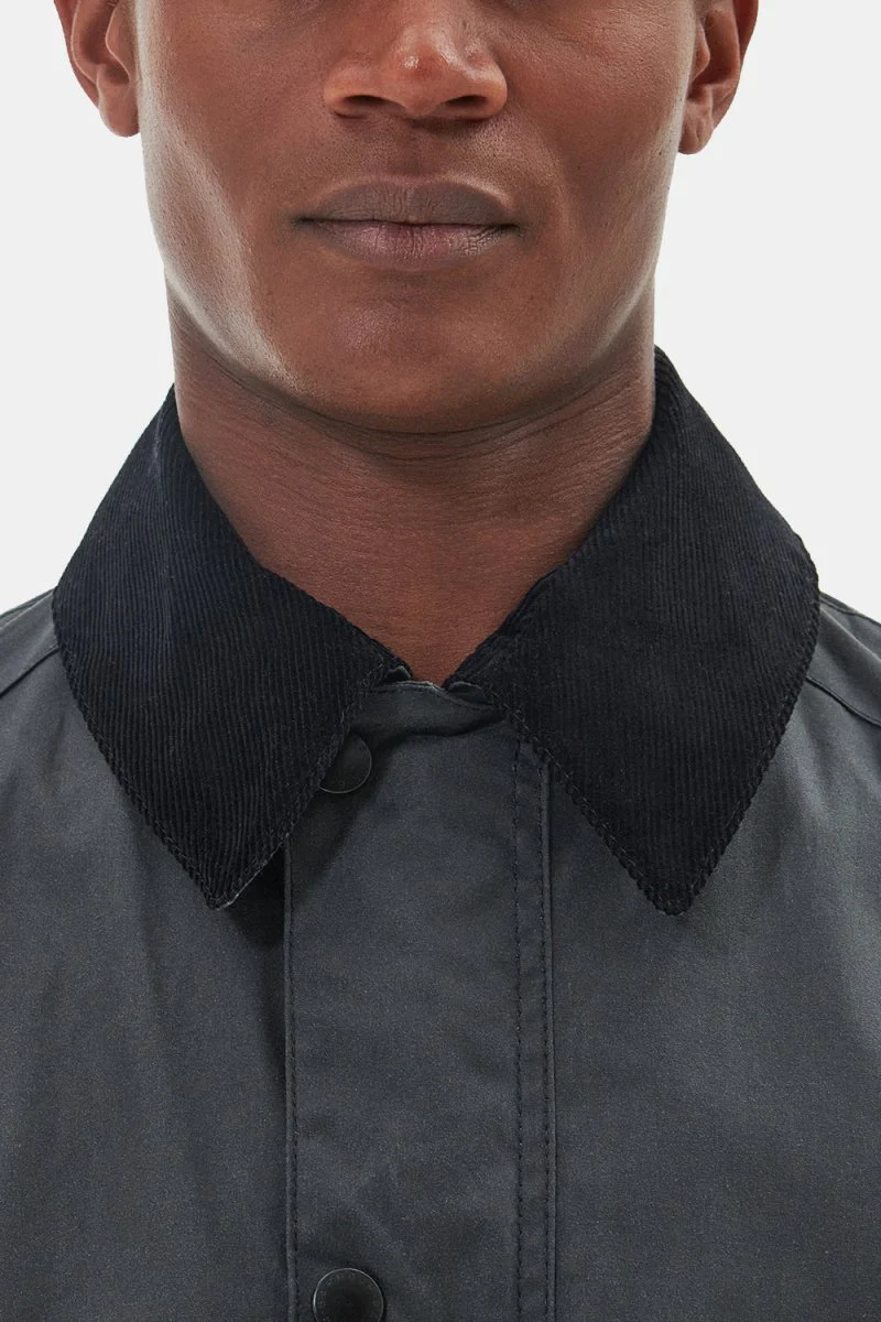 Barbour Ashby Waxed Jacket (Grey/Classic) - Image 5