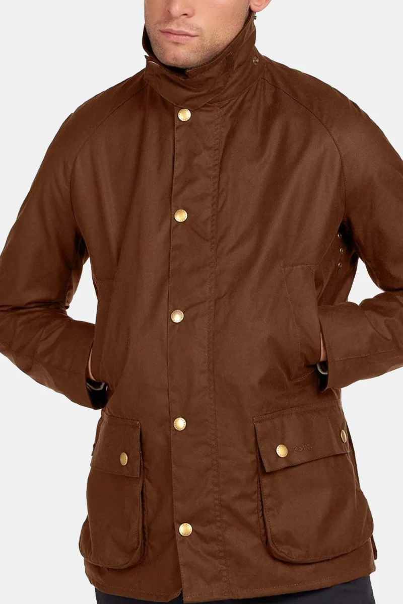 Barbour Ashby Waxed Jacket (Bark) - Image 5
