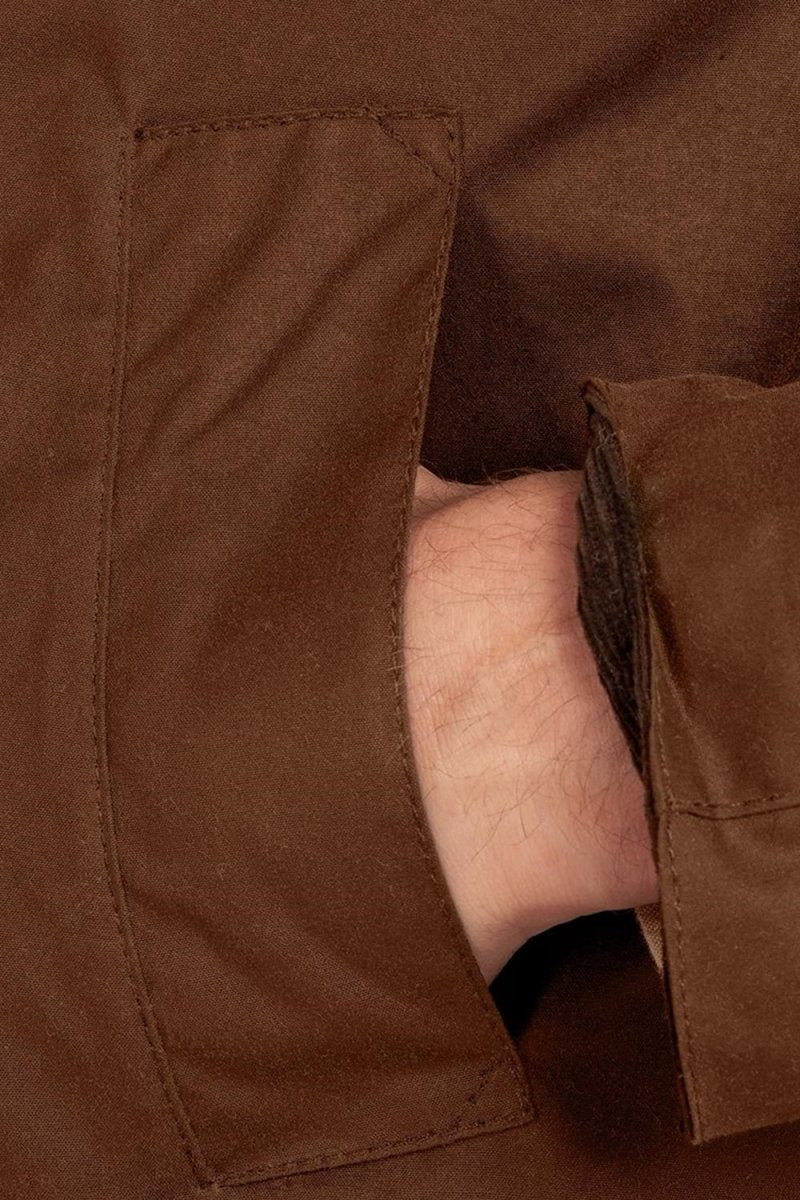 Barbour Ashby Waxed Jacket (Bark) - Image 8