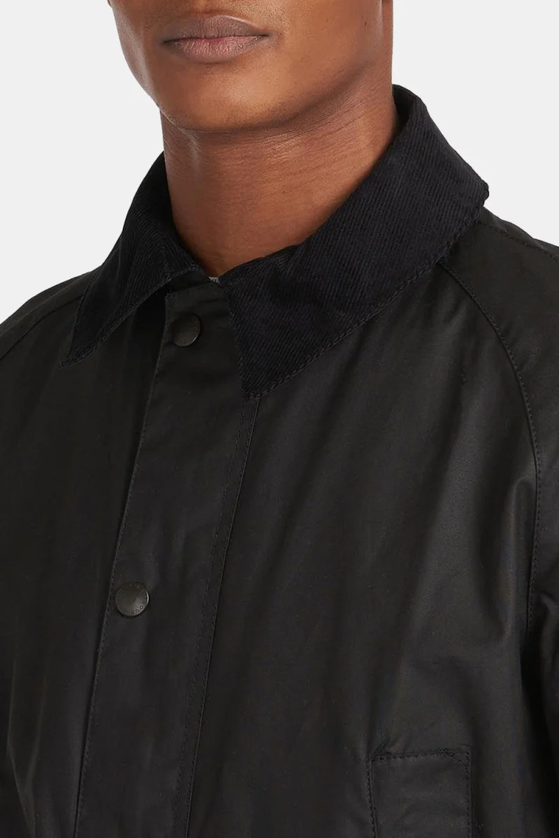 Barbour Ashby Waxed Jacket (Black) - Image 4