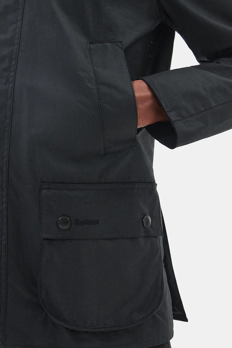 Barbour Ashby Waxed Jacket (Black/Classic) - Image 4