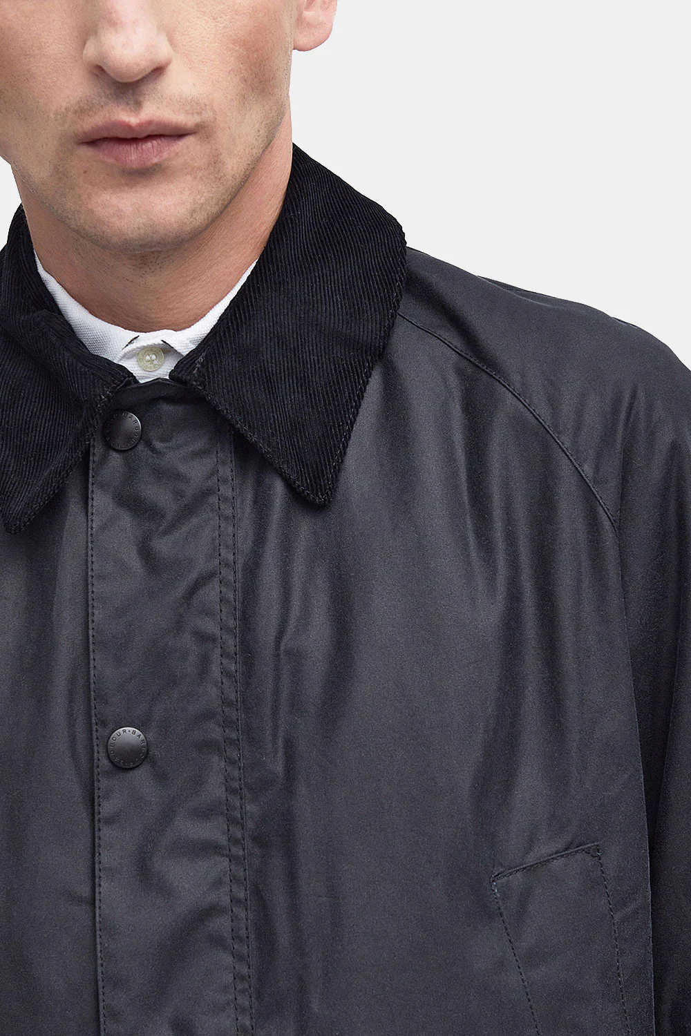 Barbour Ashby Waxed Jacket (Navy) - Image 2