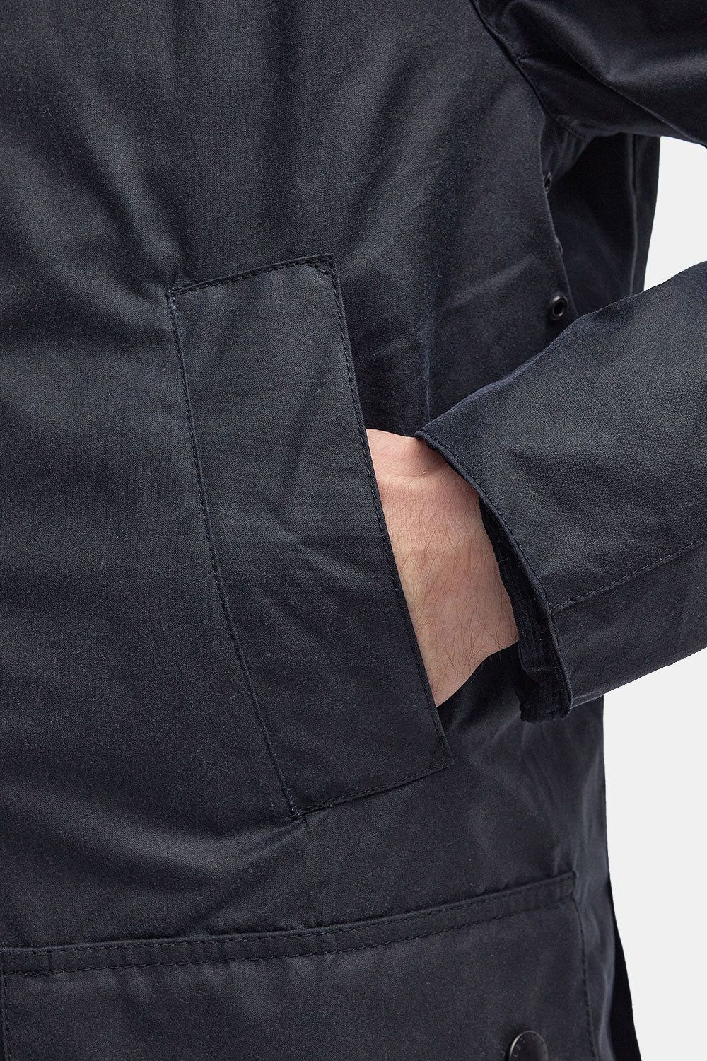 Barbour Ashby Waxed Jacket (Navy) - Image 3