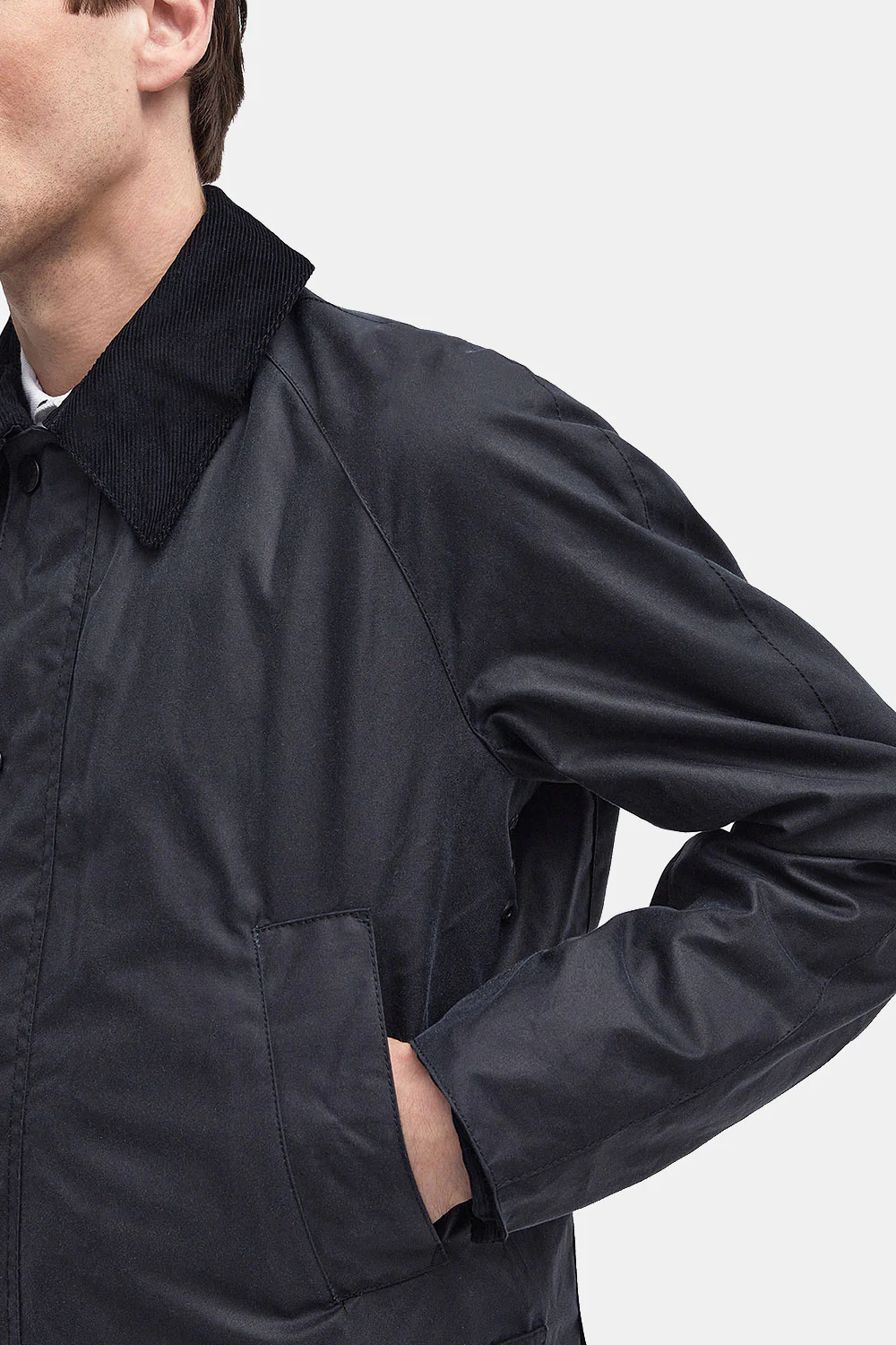 Barbour Ashby Waxed Jacket (Navy) - Image 4