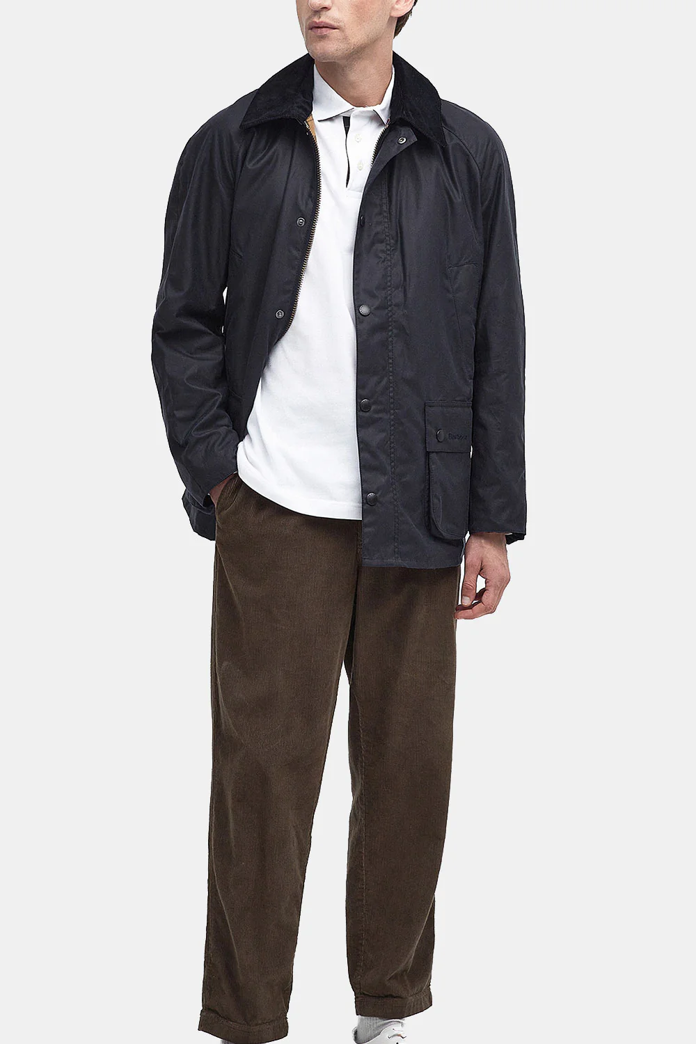 Barbour Ashby Waxed Jacket (Navy) - Image 9