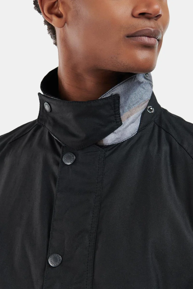 Barbour Bodey Waxed Jacket (Black/Grey Stone) - Image 3