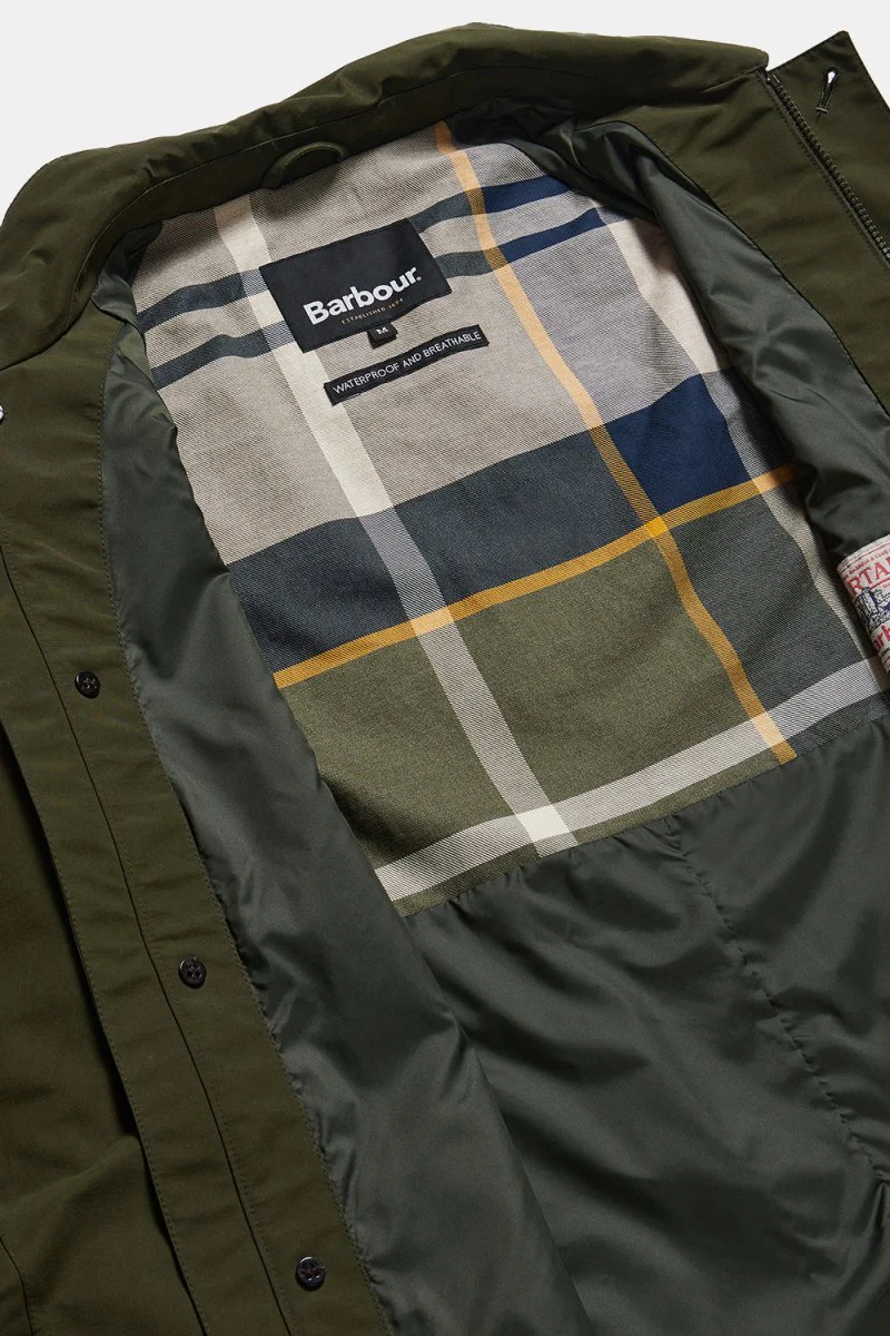 Barbour Cambridge Mac Jacket (Olive/Forest Mist) - Image 4