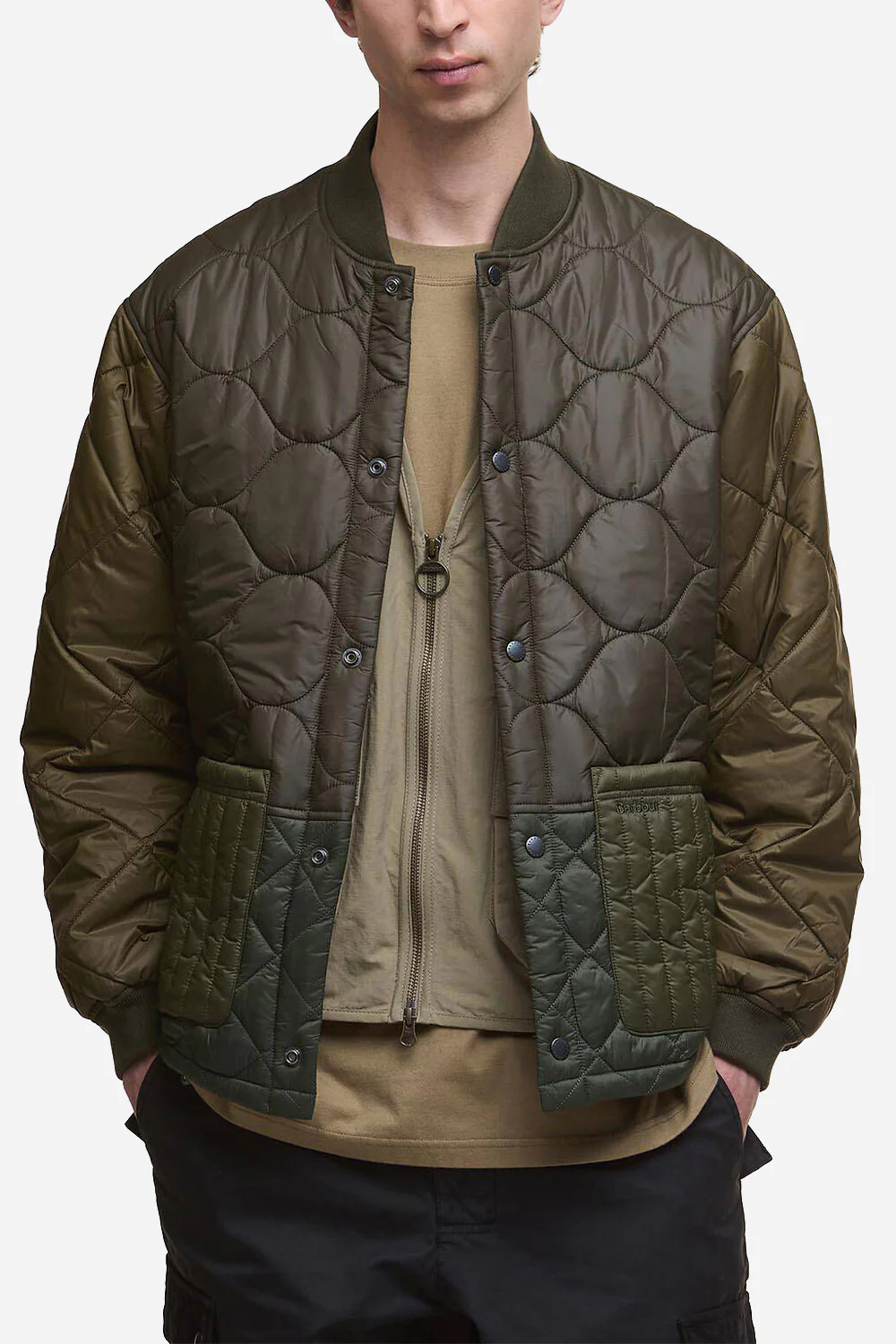 Barbour Cording Quilted Jacket (Army Green)
