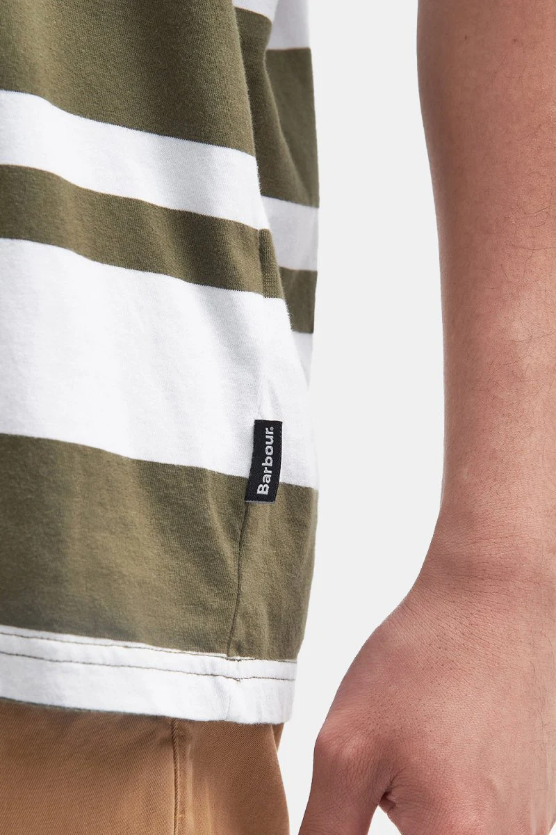 Barbour Friars Stripe T-Shirt (Mid Olive) - Image 6