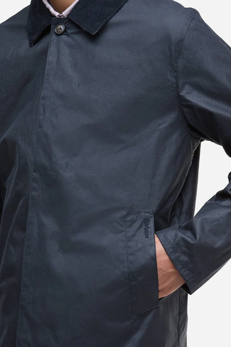 Barbour Lorden Wax Mac (Navy) - Image 6