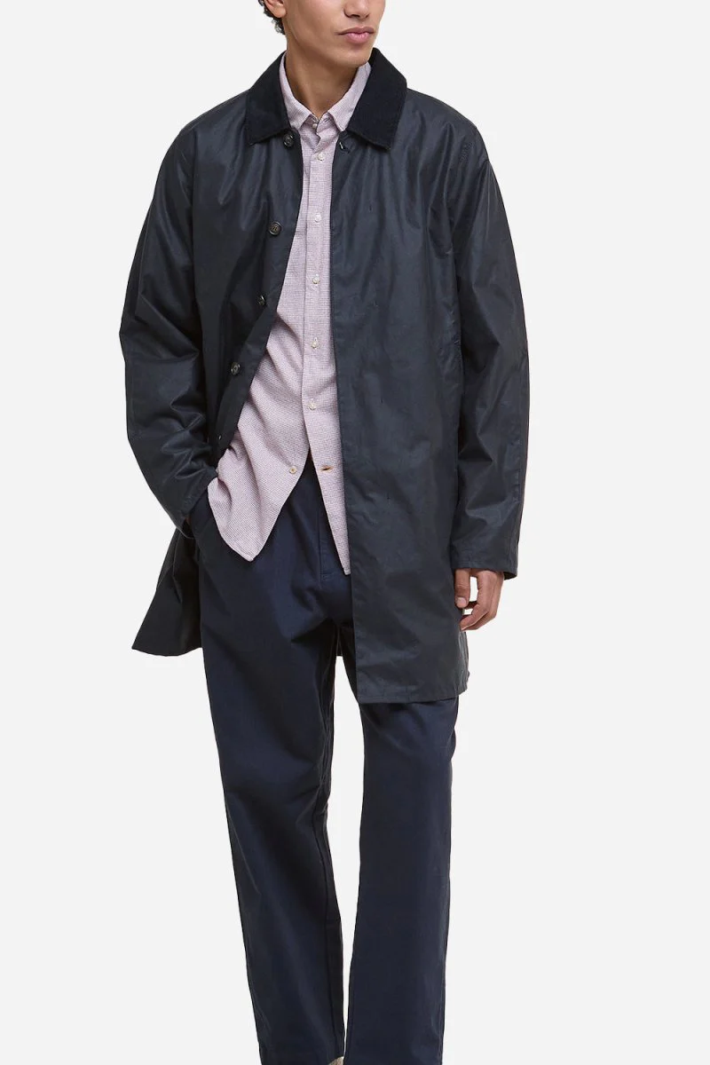 Barbour Lorden Wax Mac (Navy) - Image 9