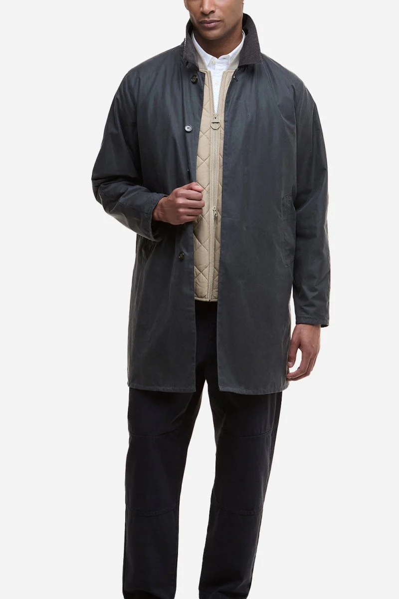 Barbour Lorden Wax Mac (Grey) - Image 5