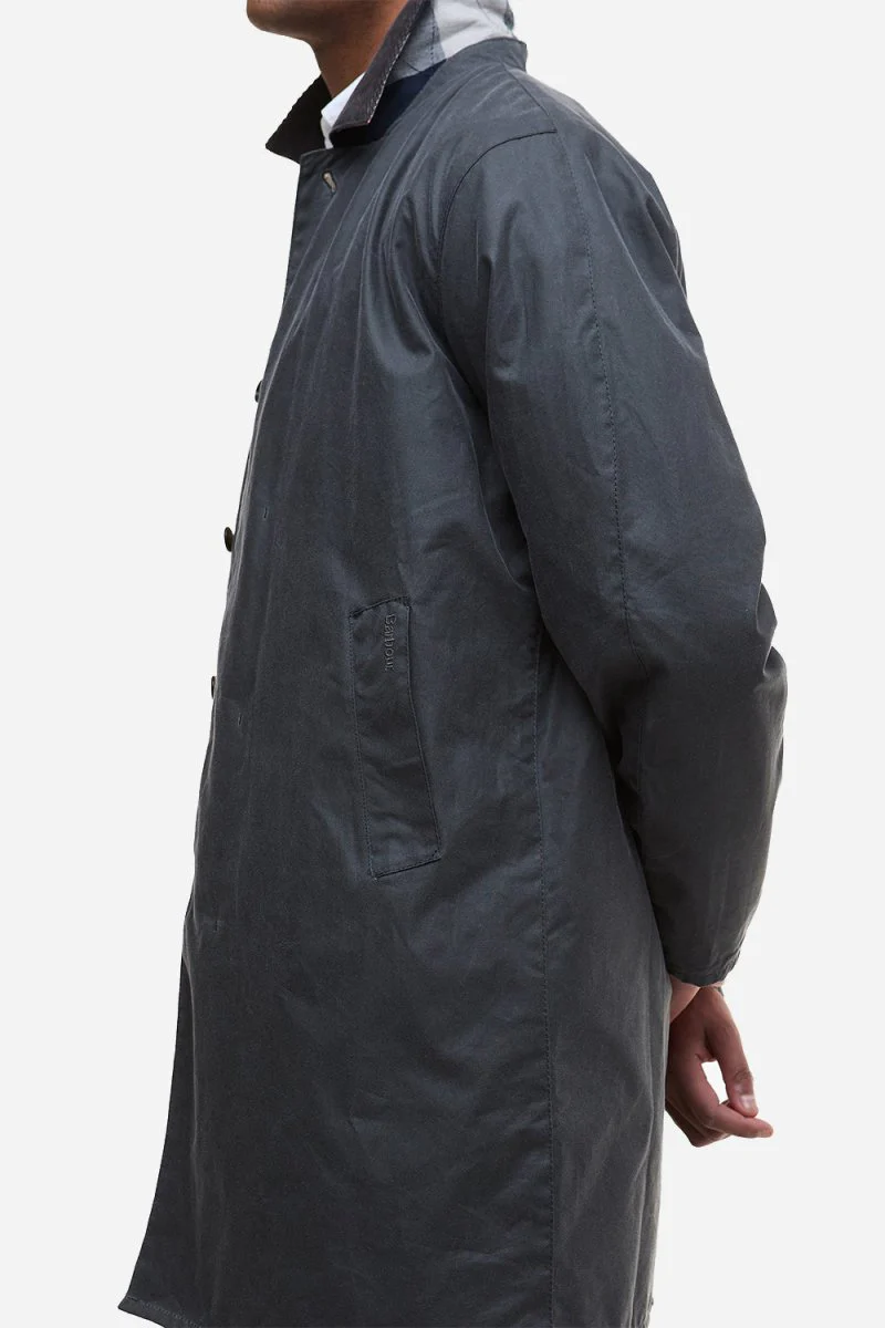 Barbour Lorden Wax Mac (Grey) - Image 7