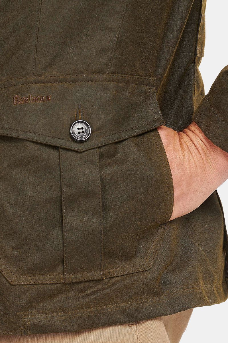 Barbour Lutz Waxed Jacket (Olive) - Image 4