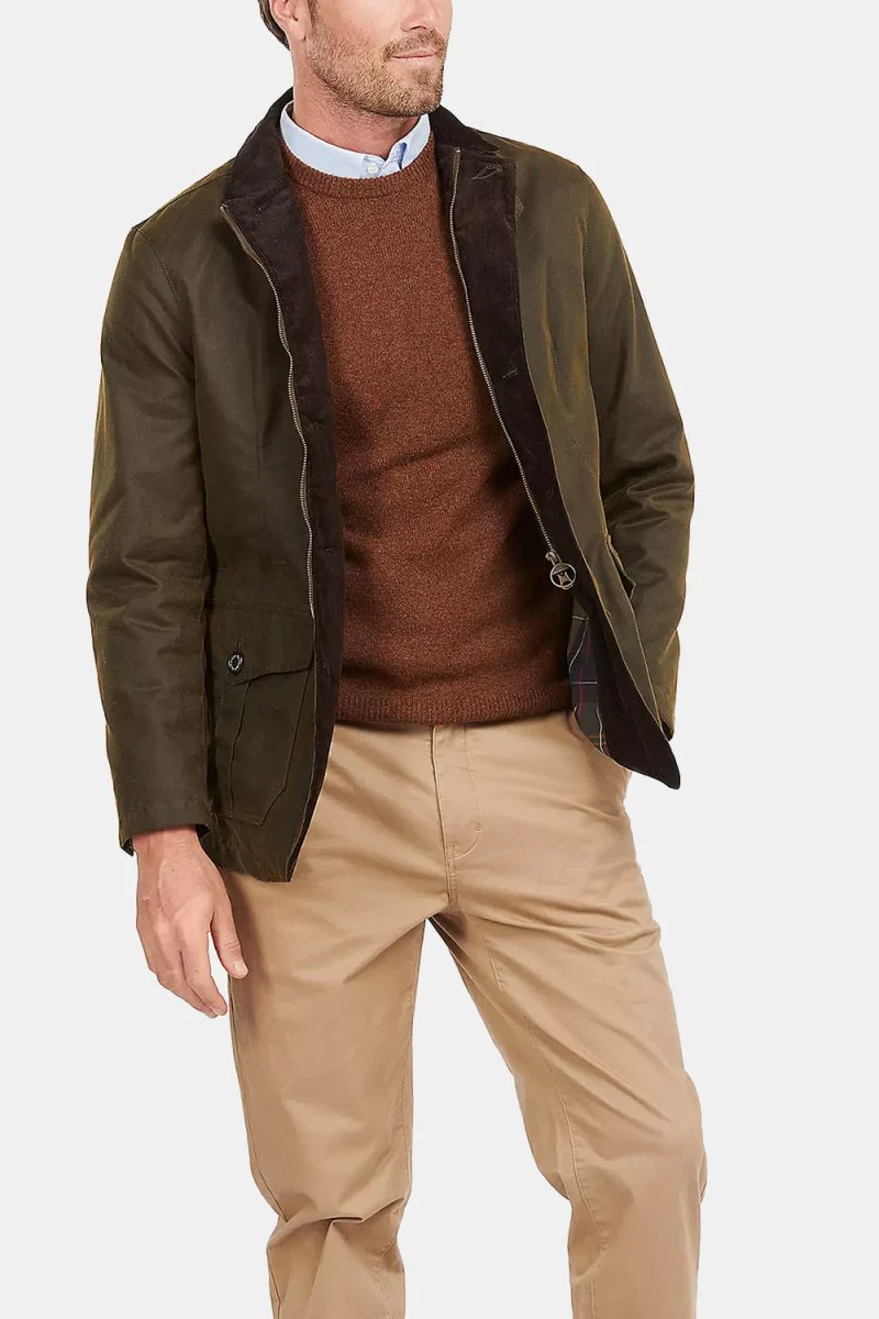 Barbour Lutz Waxed Jacket (Olive) - Image 5