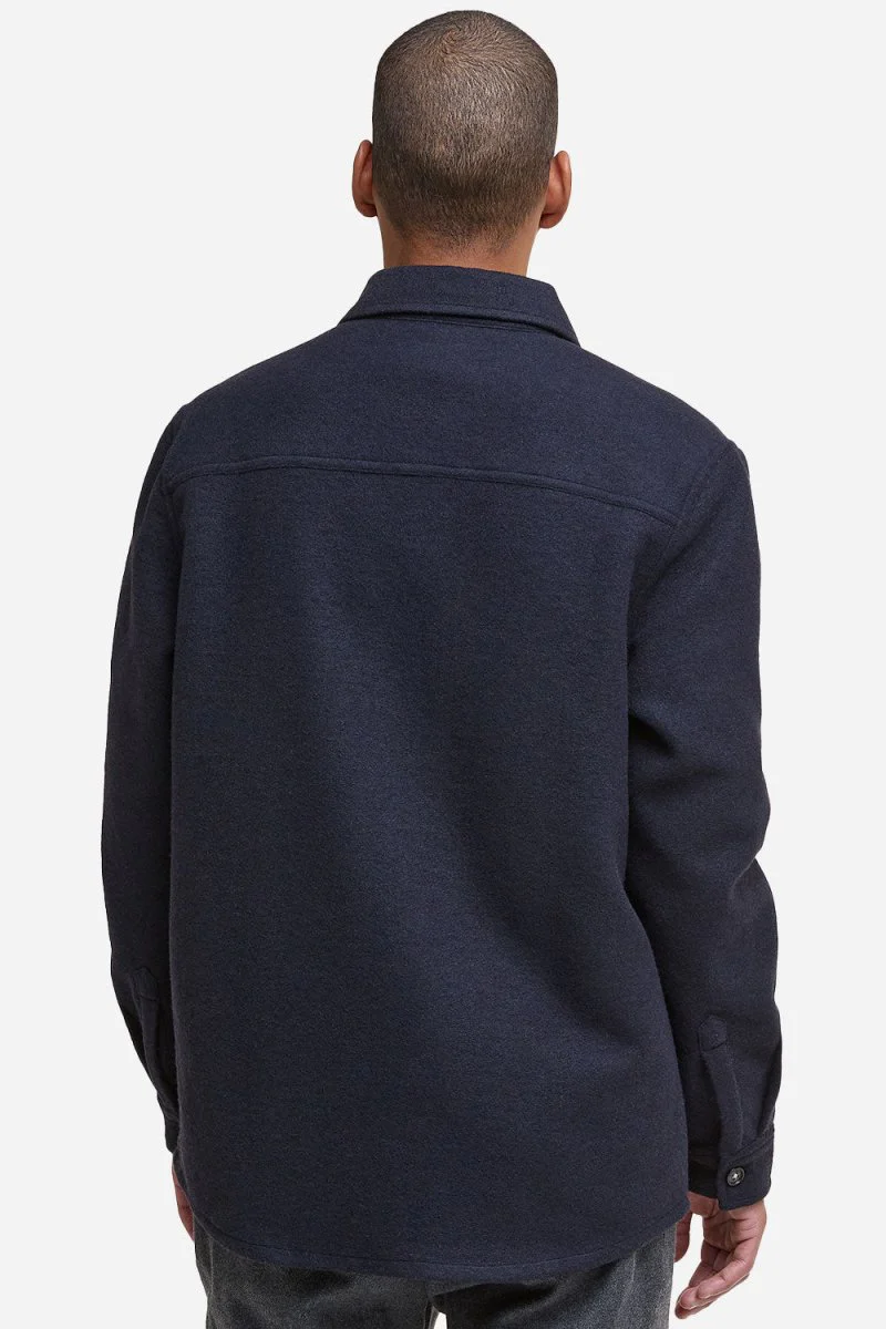 Barbour Marlow Tailored Wool Blend Overshirt (Navy Marl) - Image 6