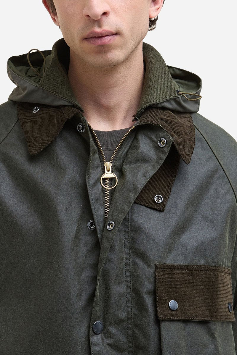 Barbour Modified Solway Wax Jacket (Olive) - Image 2