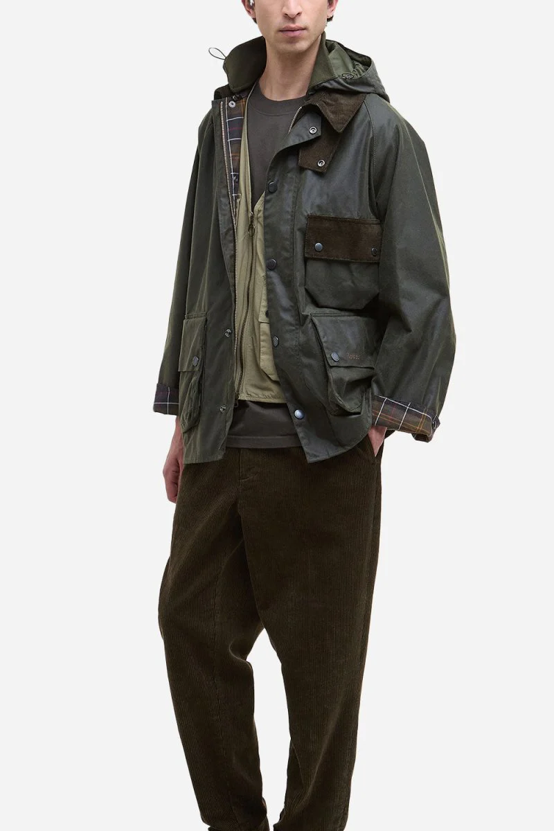 Barbour Modified Solway Wax Jacket (Olive) - Image 4