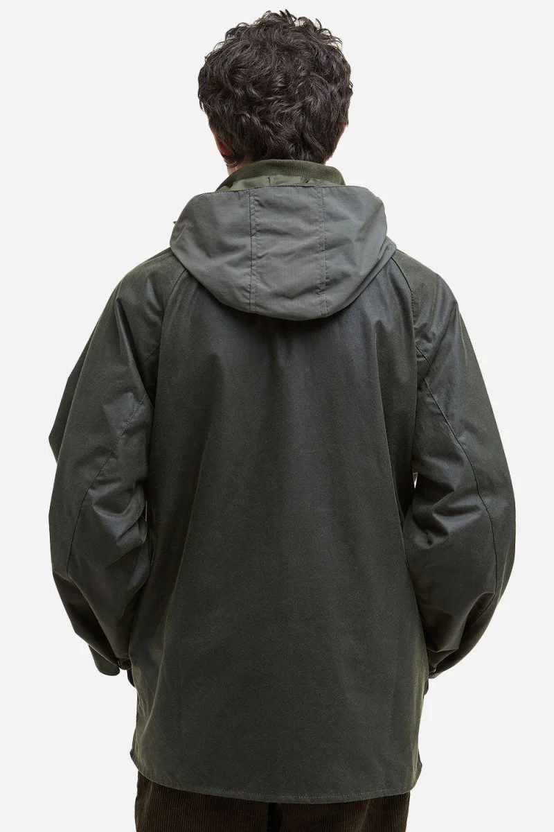 Barbour Modified Solway Wax Jacket (Olive) - Image 5