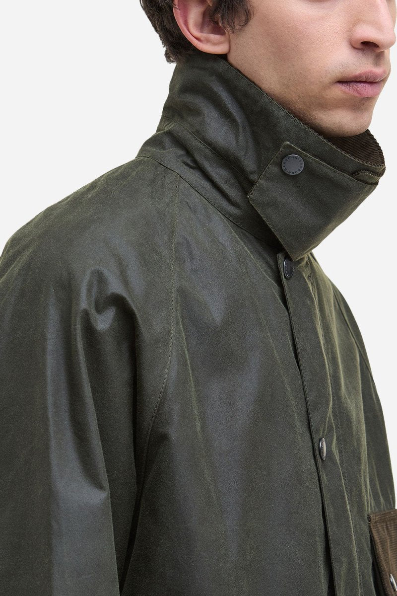 Barbour Modified Solway Wax Jacket (Olive) - Image 6