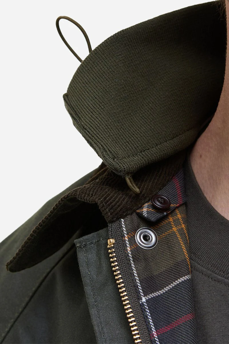 Barbour Modified Solway Wax Jacket (Olive) - Image 7