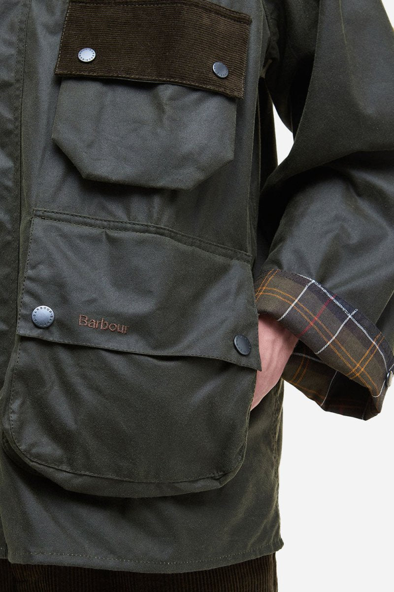 Barbour Modified Solway Wax Jacket (Olive) - Image 8
