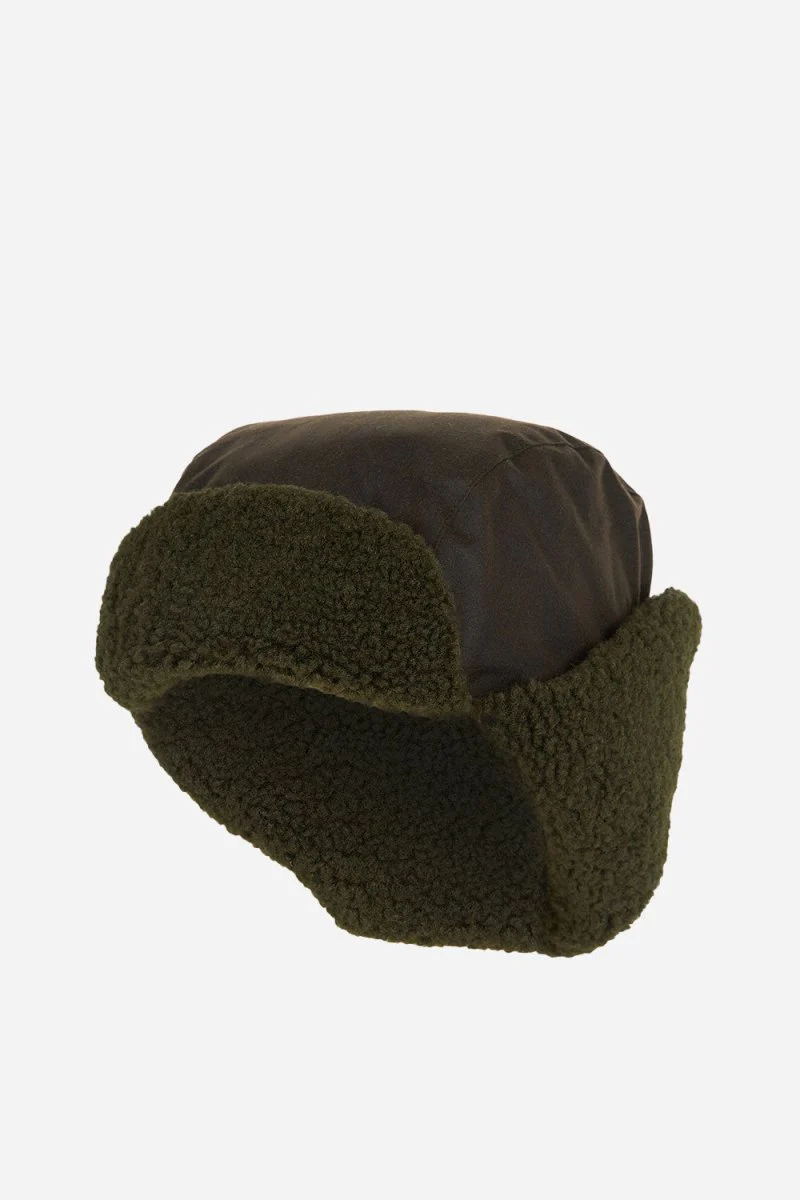 Barbour Morar Wax Trapper Hat (Olive) - Image 2