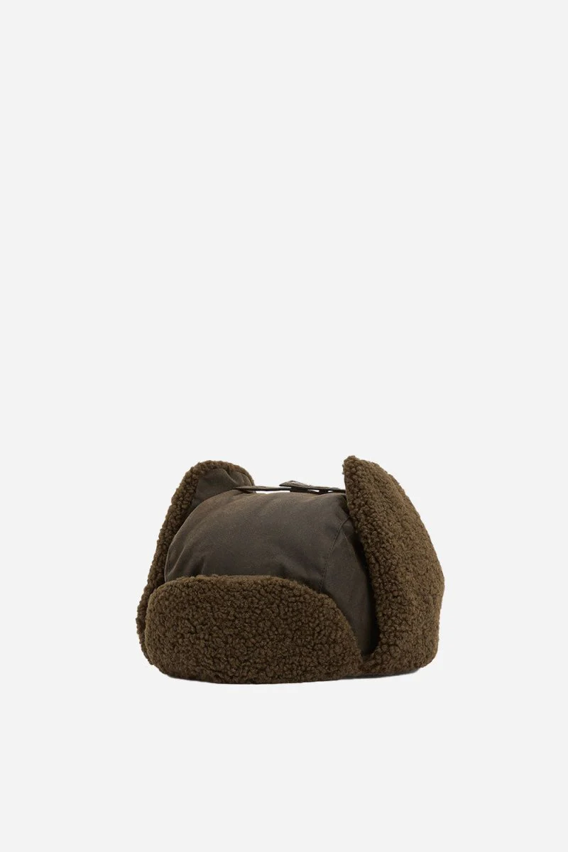 Barbour Morar Wax Trapper Hat (Olive) - Image 3