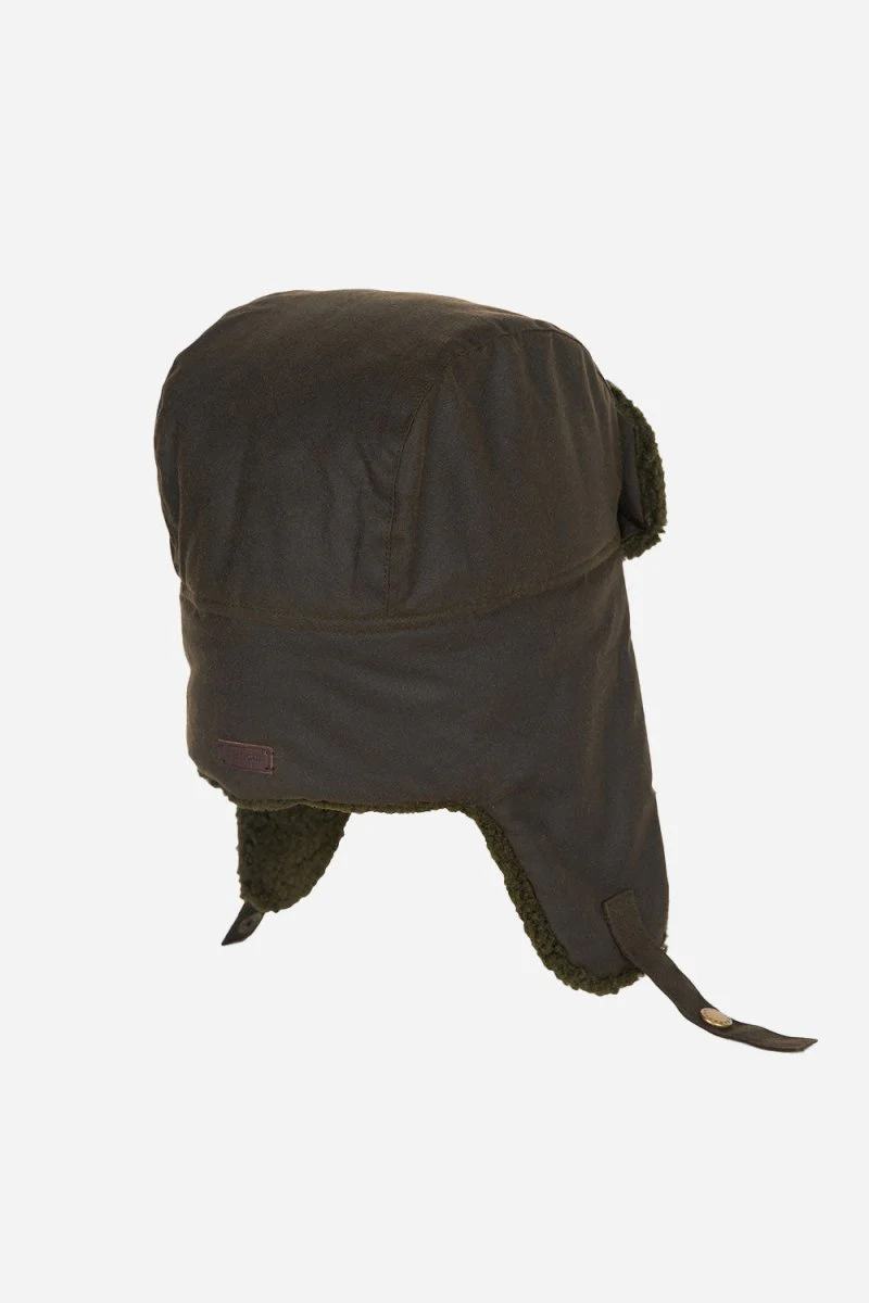 Barbour Morar Wax Trapper Hat (Olive) - Image 9
