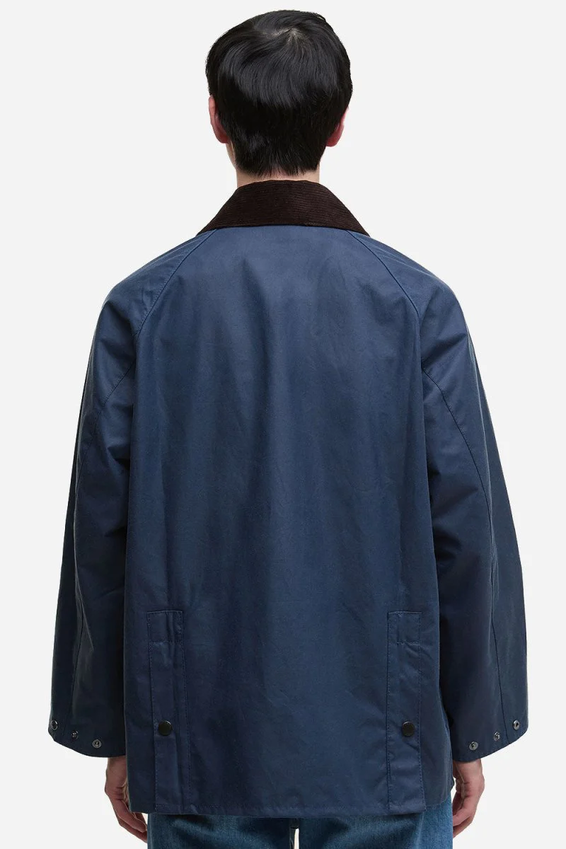 Barbour OS Bedale Wax Jacket (Washed Cobalt) - Image 8