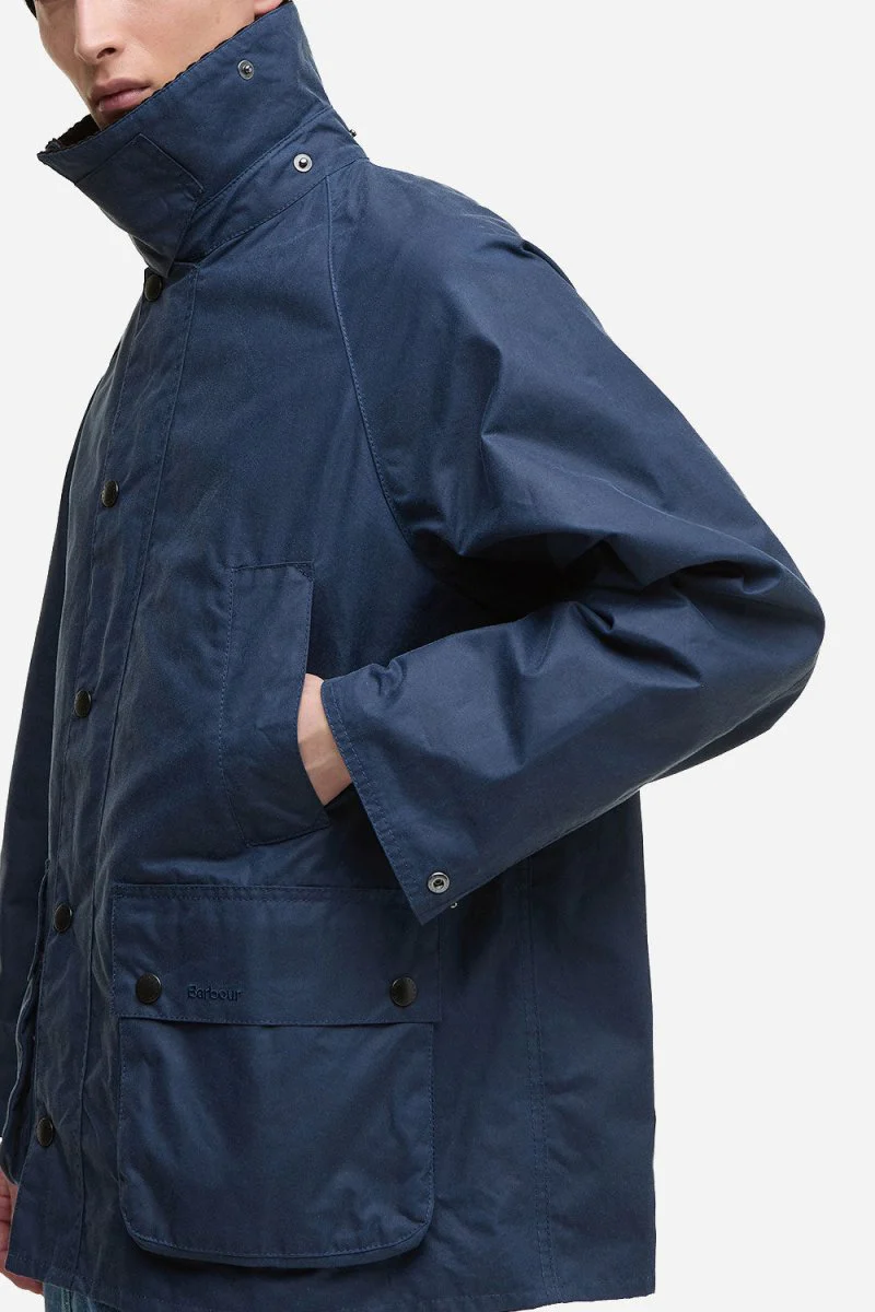 Barbour OS Bedale Wax Jacket (Washed Cobalt) - Image 9