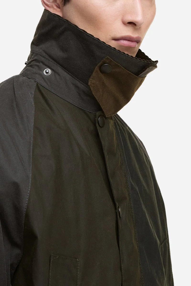 Barbour Patchwork OS Bedale Wax Jacket (Sage Multi) - Image 2