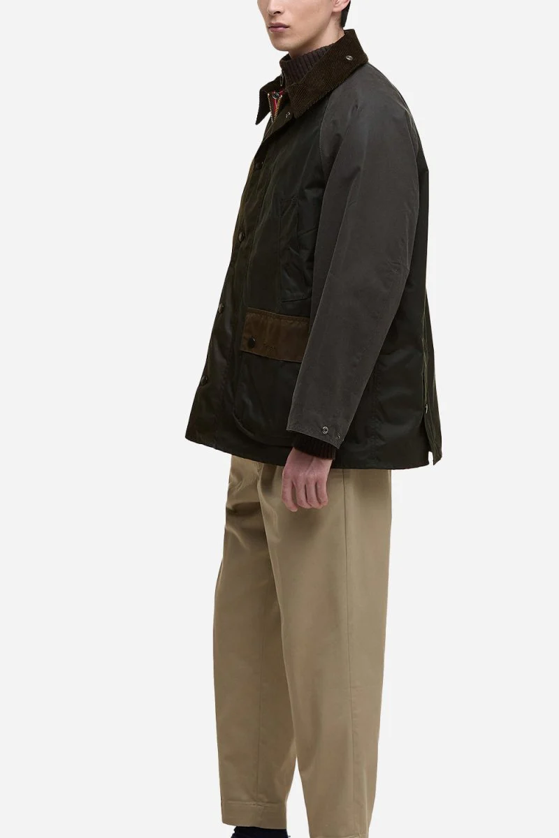 Barbour Patchwork OS Bedale Wax Jacket (Sage Multi) - Image 5