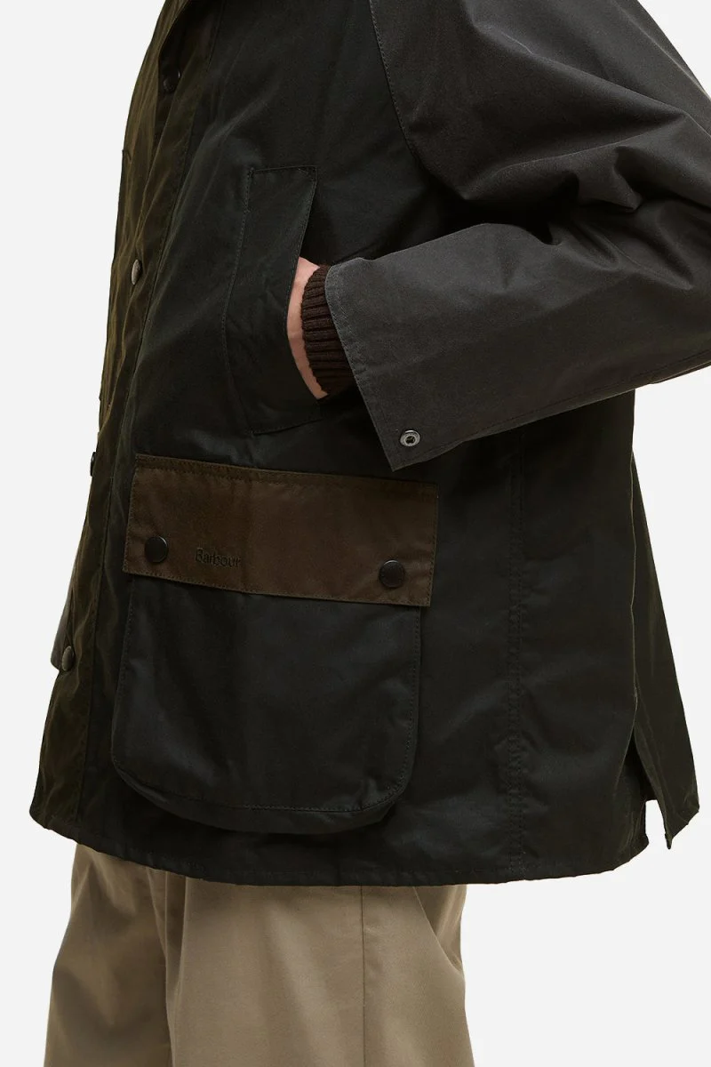 Barbour Patchwork OS Bedale Wax Jacket (Sage Multi) - Image 9