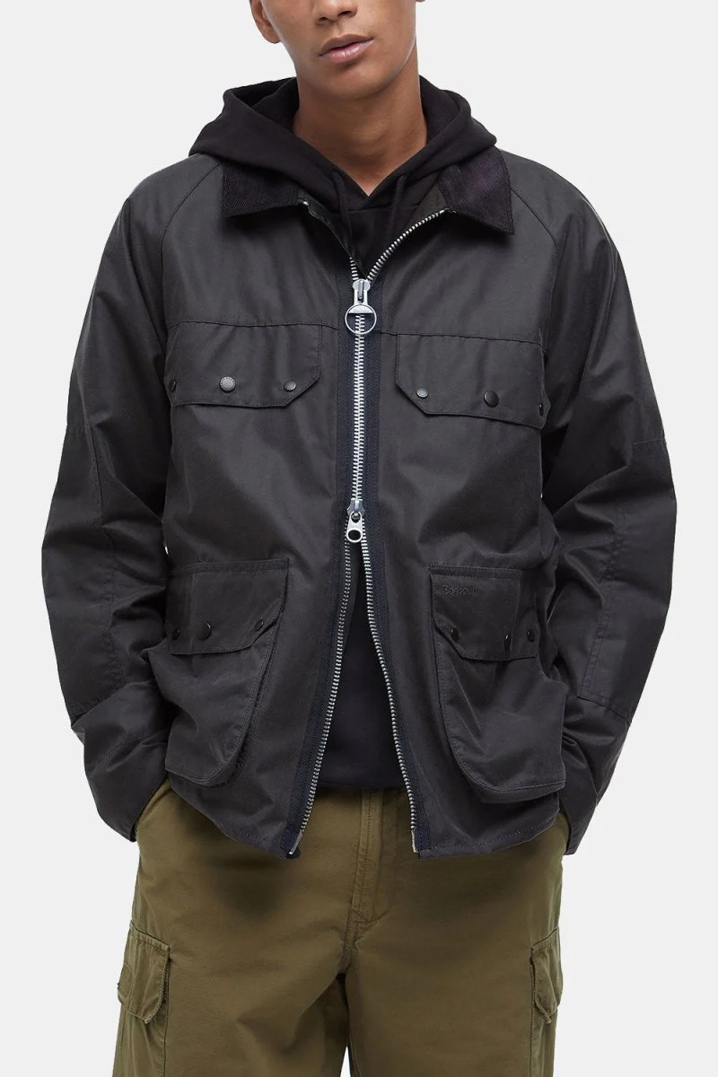 Barbour Re-Engineered Bedale Waxed Jacket (Charcoal)