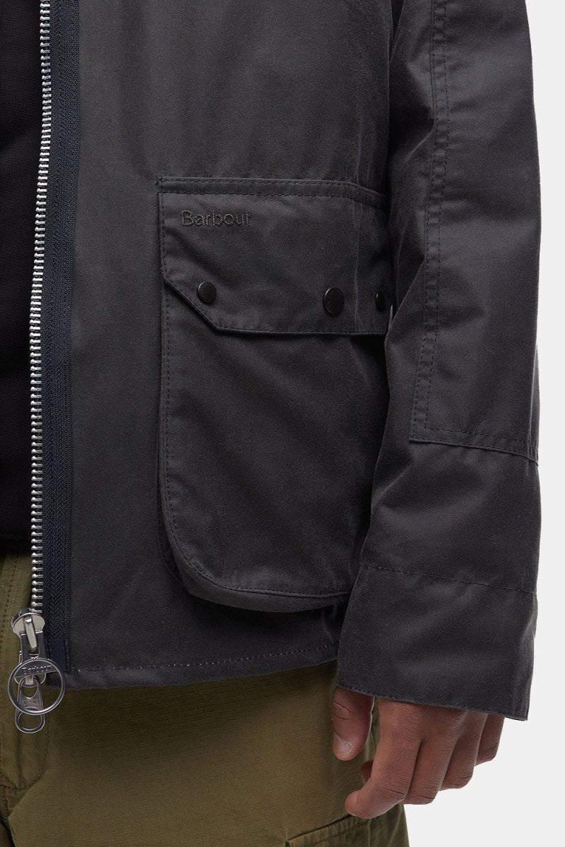 Barbour Re-Engineered Bedale Waxed Jacket (Charcoal) - Image 14