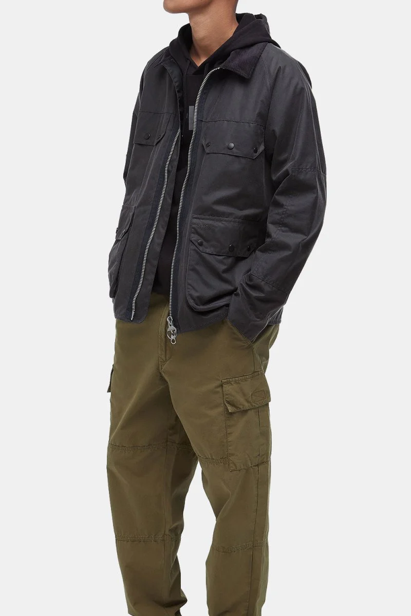 Barbour Re-Engineered Bedale Waxed Jacket (Charcoal) - Image 15
