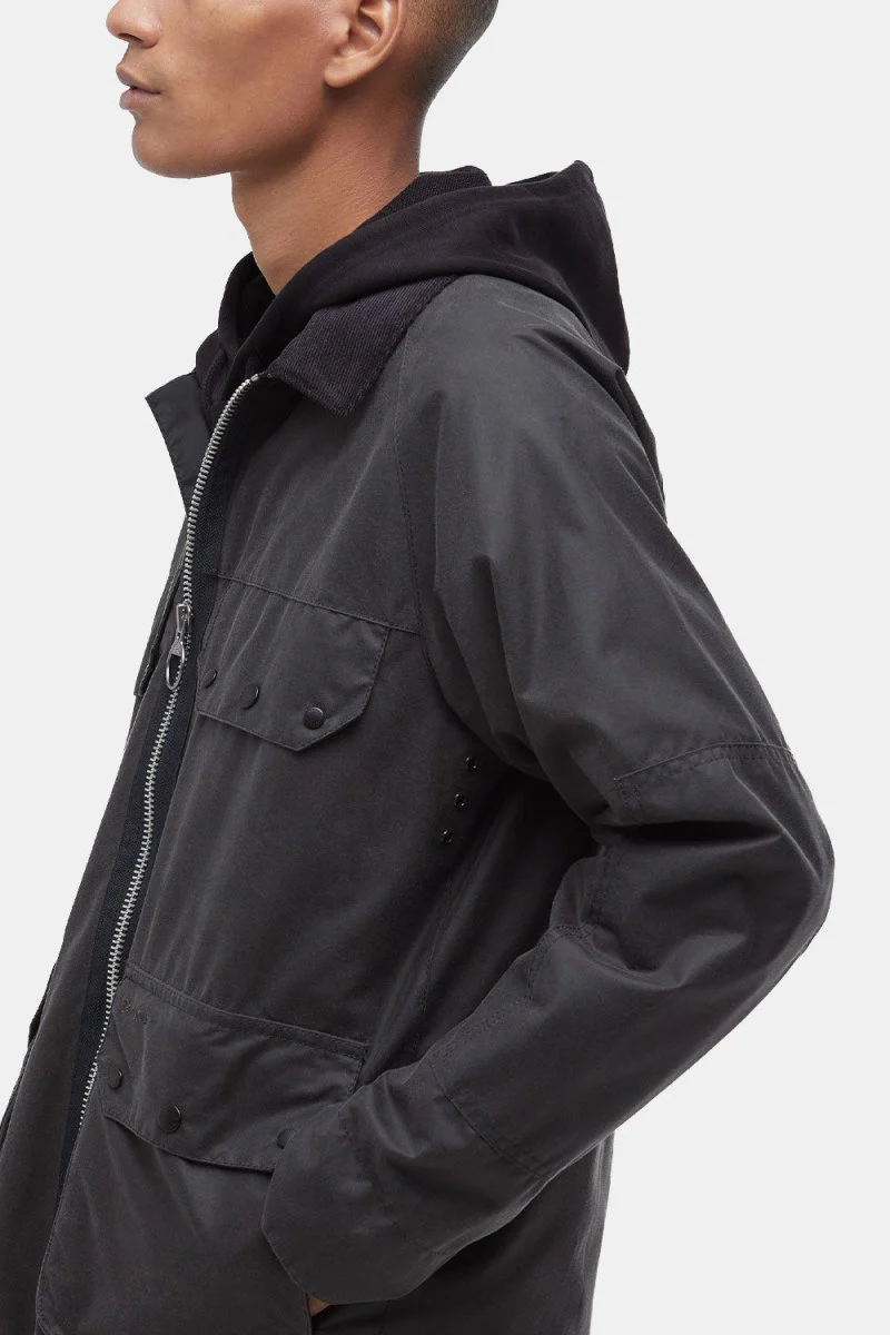 Barbour Re-Engineered Bedale Waxed Jacket (Charcoal) - Image 2