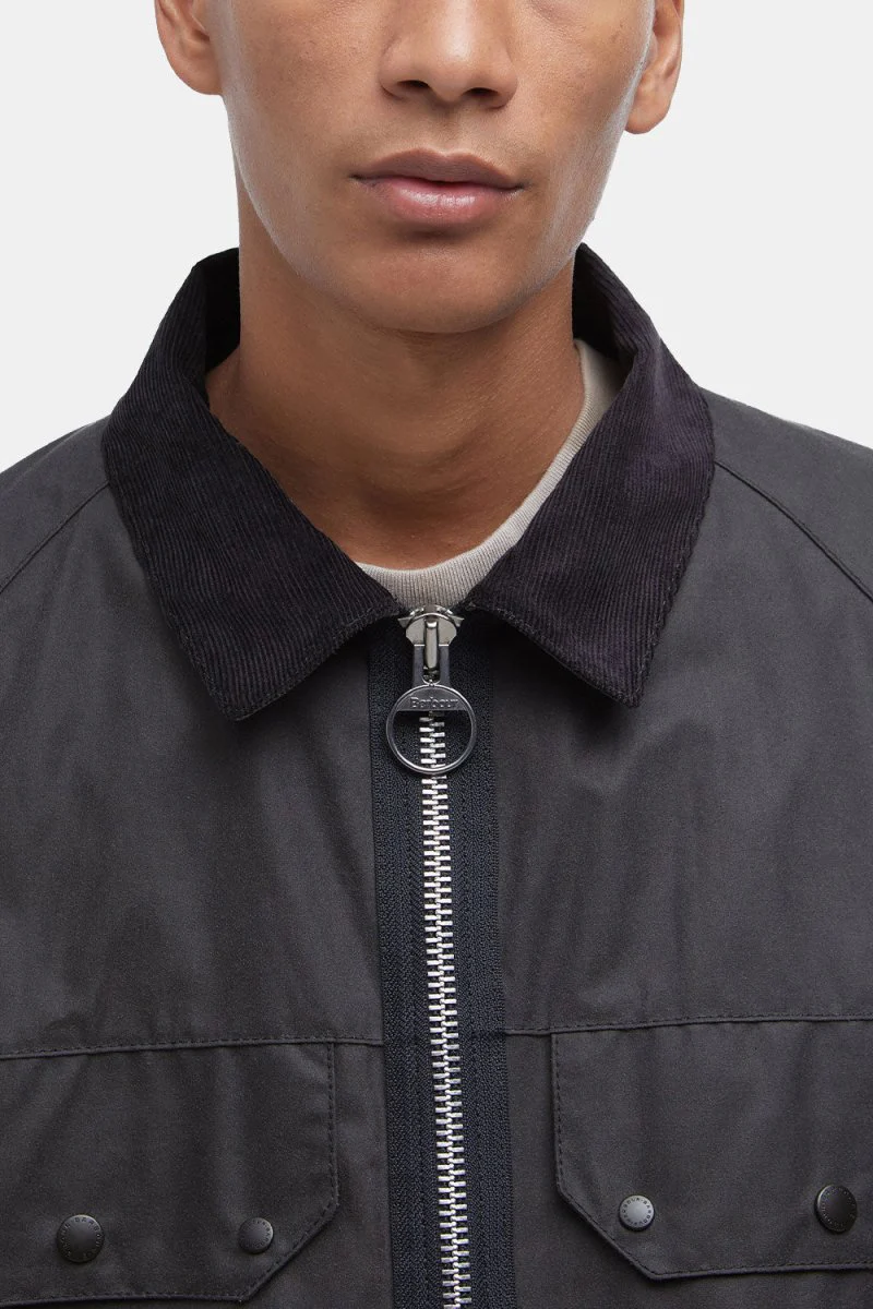 Barbour Re-Engineered Bedale Waxed Jacket (Charcoal) - Image 4