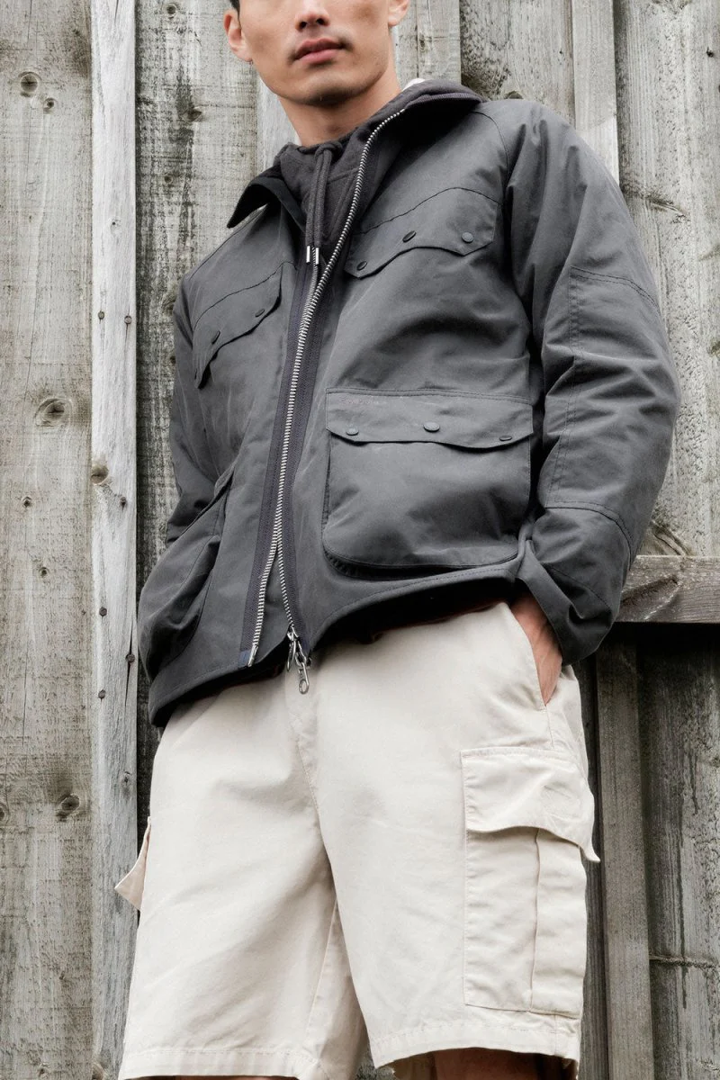 Barbour Re-Engineered Bedale Waxed Jacket (Charcoal) - Image 6