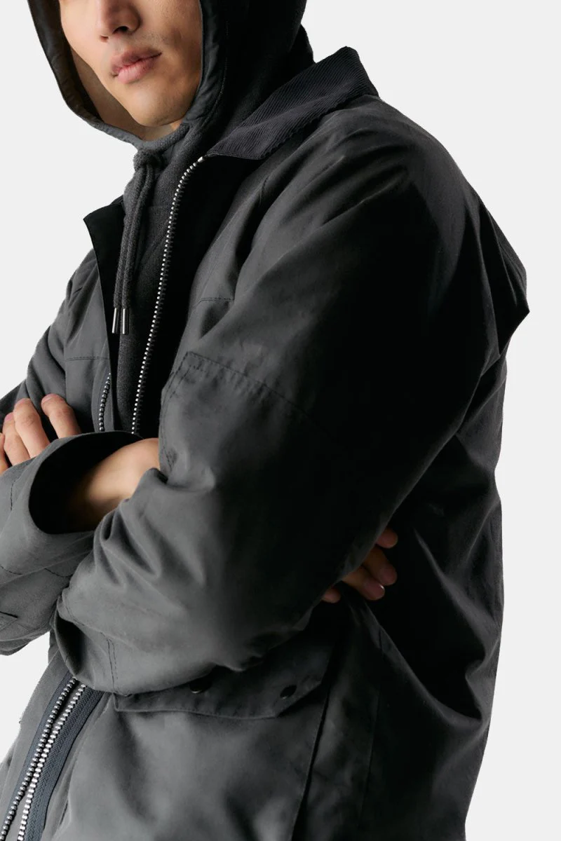 Barbour Re-Engineered Bedale Waxed Jacket (Charcoal) - Image 7