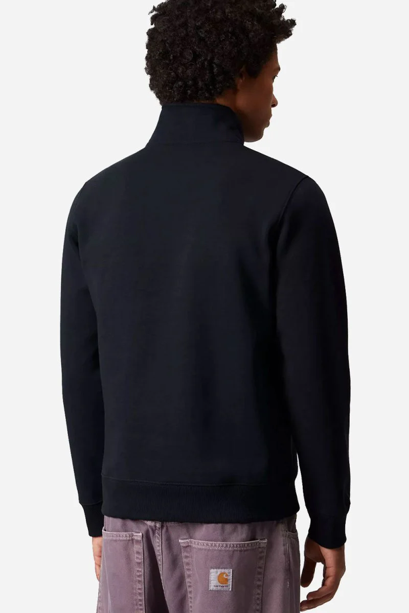Carhartt Chase Neck Zip Sweat (Dark Navy/Gold) - Image 3